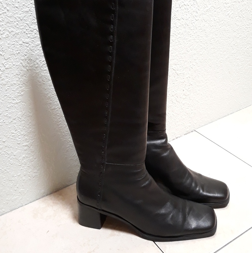 90’s SQUARE TOE KNEE HIGH BOOTS